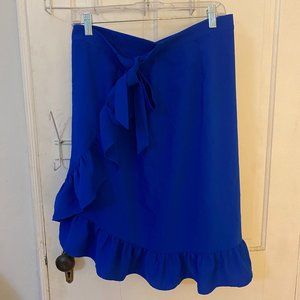 Express royal blue wrap skirt